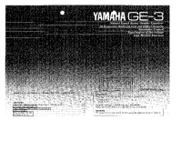 Yamaha GE-3 - Owners Manual 
